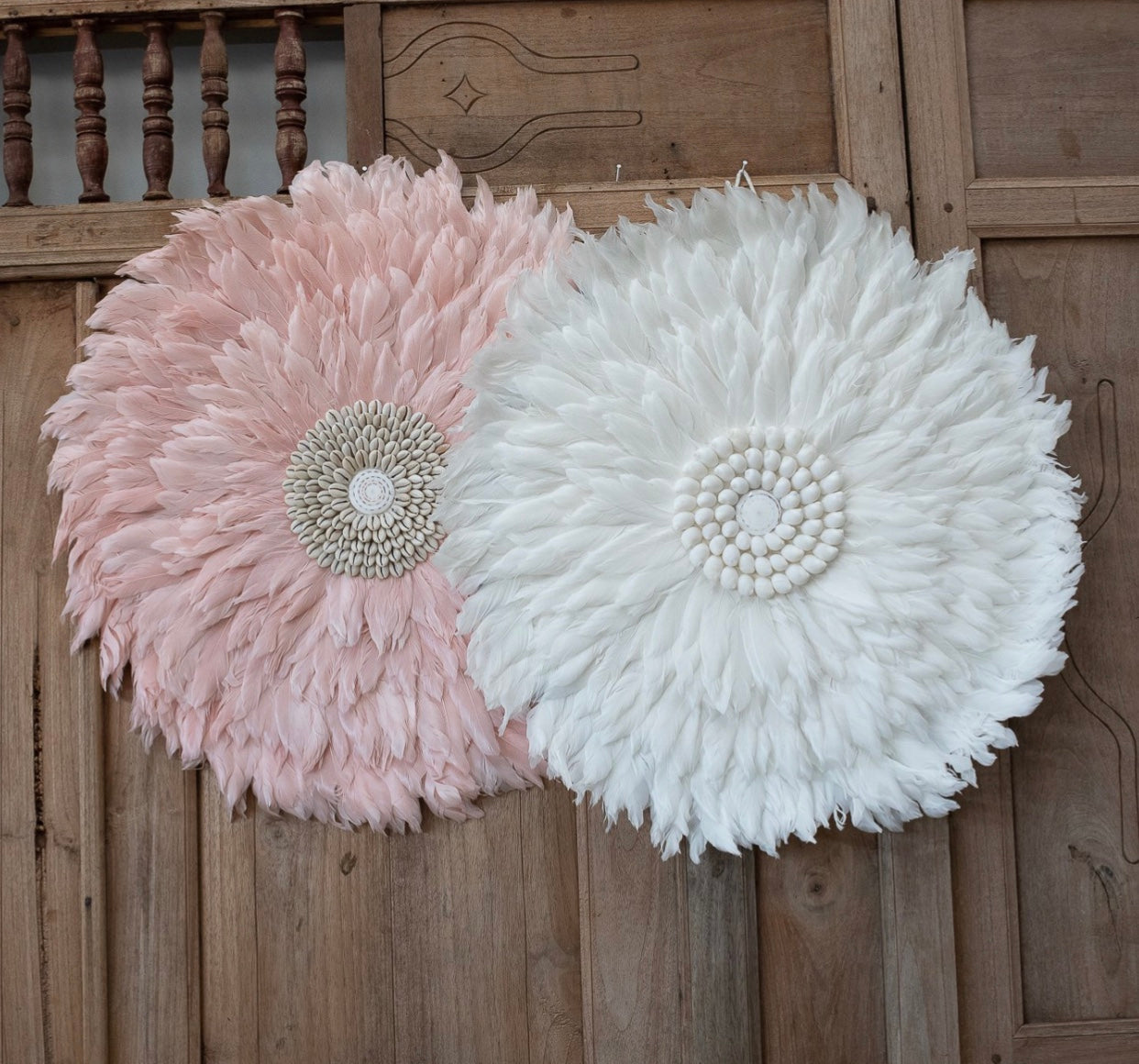 Light Pink Wall Decor Feather Shell Deco Wall Hanging Juju Hats Casachicstore