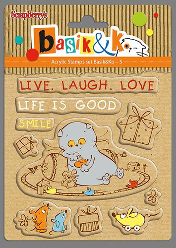 Scrapberrys Basik Co Live Laugh Love Clear Stamp Set