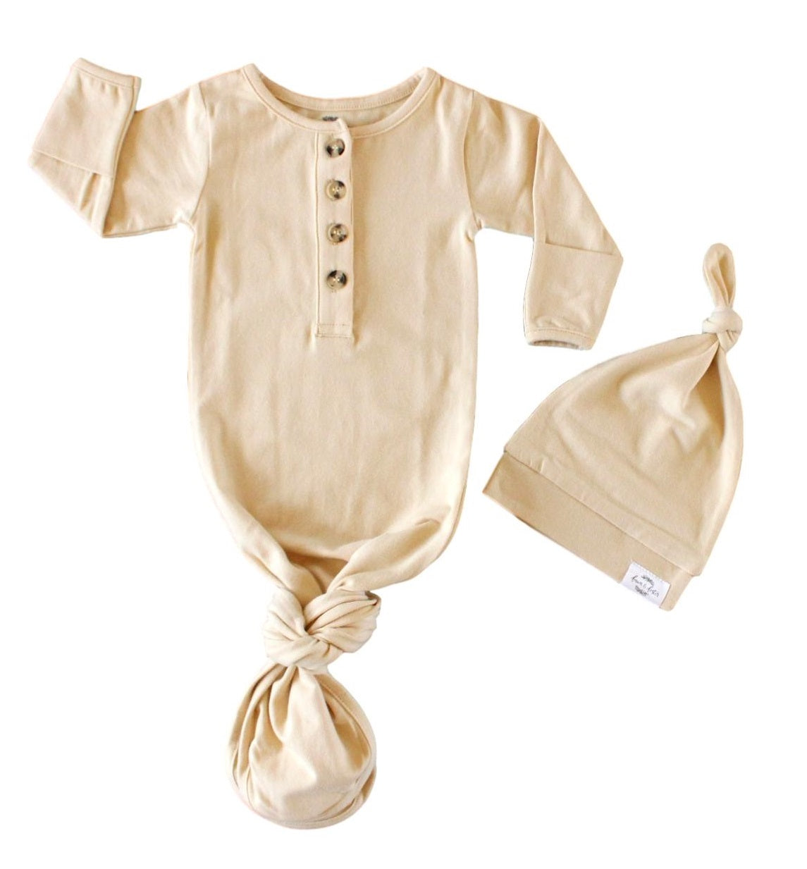 organic knotted baby gown