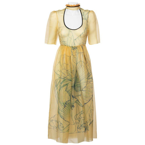 Prada James Jean Fairy Runway Yellow Silk Dress, 2008 – Basha Gold