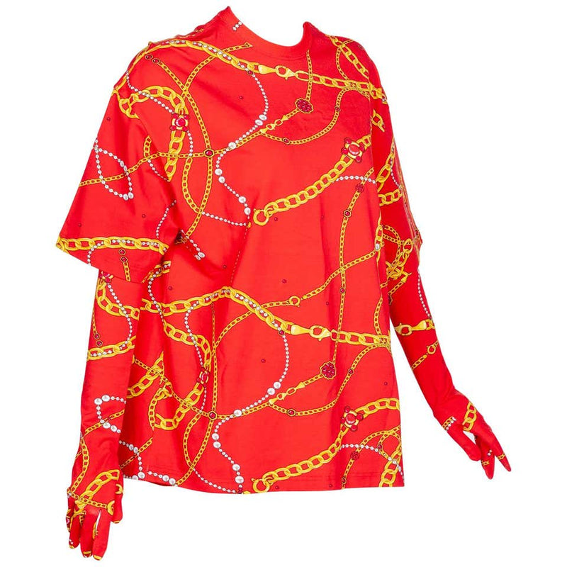 Balenciaga Red Chain Print Shirt and 