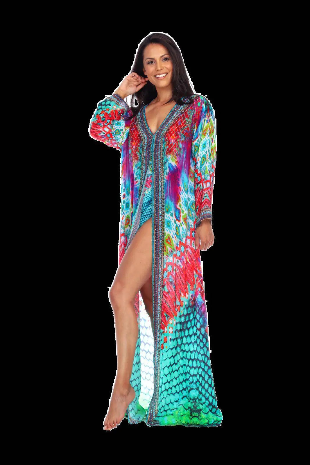 Wholesale High End Swimwear Cover Up Kimonos For Women In Vibrant Prints  Made From Viscose Silk | La Moda Clothing