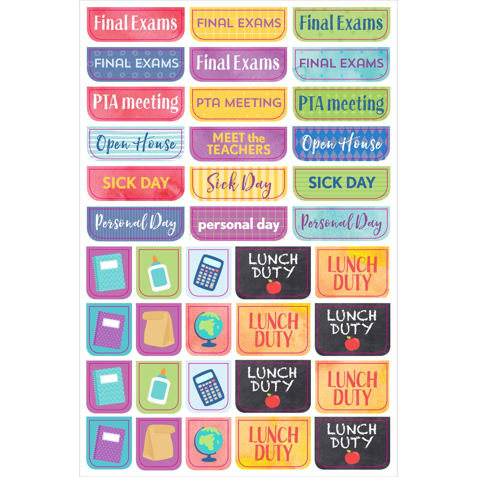 Teacher Planner Stickers 12 sheets