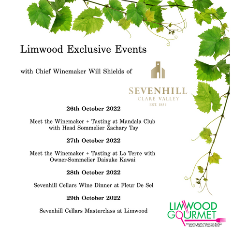 Limwood Exclusive Events: Winemaker of Sevenhill Cellars, Will Shields in Singapore (October 2022)