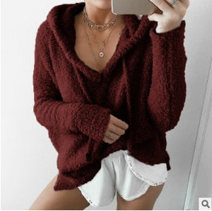 faux fur hooded sweater