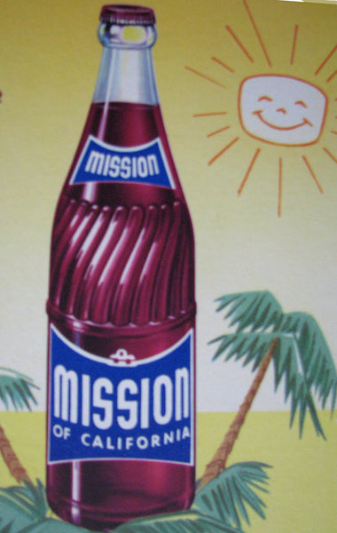 1950 S Mission Royal Punch Soft Drink Vintage Soda Poster Sign