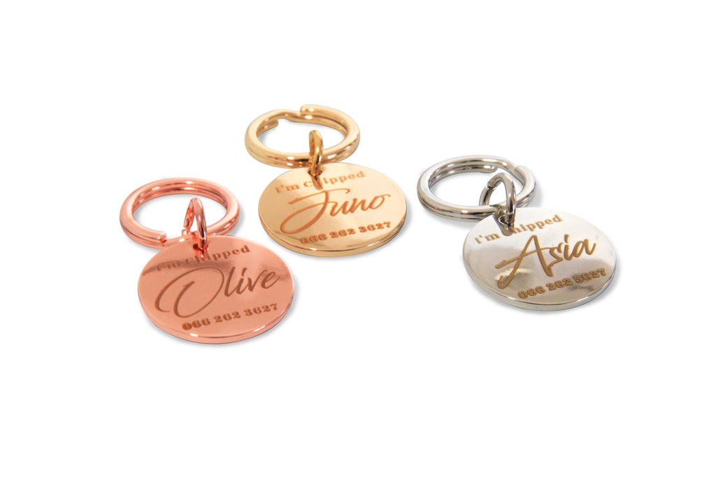 Valgray for Dog laser engraved personalised dog tags for Black Friday - Yellow gold, Rose gold & Silver