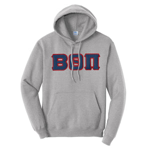 Pike Heather Gray Hoodie with Sewn On Letters – Campus Classics