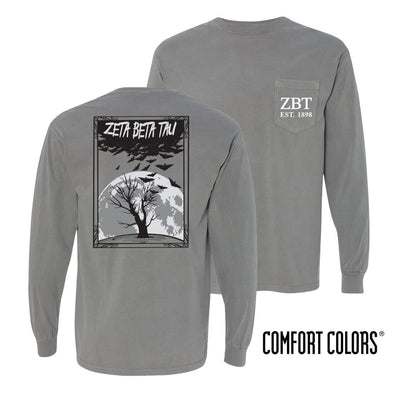 Clearance!  ZBT Halloween Night Comfort Colors Tee | Zeta Beta Tau | Shirts > Long sleeve t-shirts