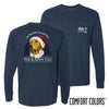 Phi Tau Comfort Colors Navy Santa Retriever Long Sleeve Pocket Tee | Phi Kappa Tau | Shirts > Long sleeve t-shirts