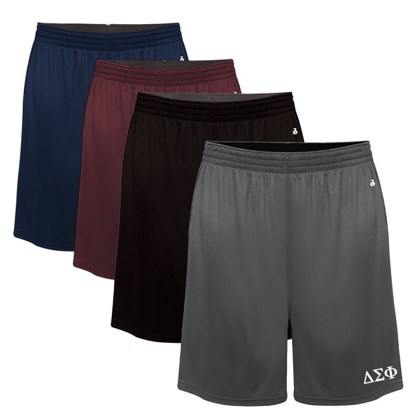 Delta Sig 8" Softlock Pocketed Shorts | Delta Sigma Phi | Apparel > Shorts