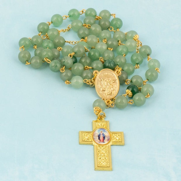Mother Mary Green Jade Rosary - Hand Made – The Spiritual Store