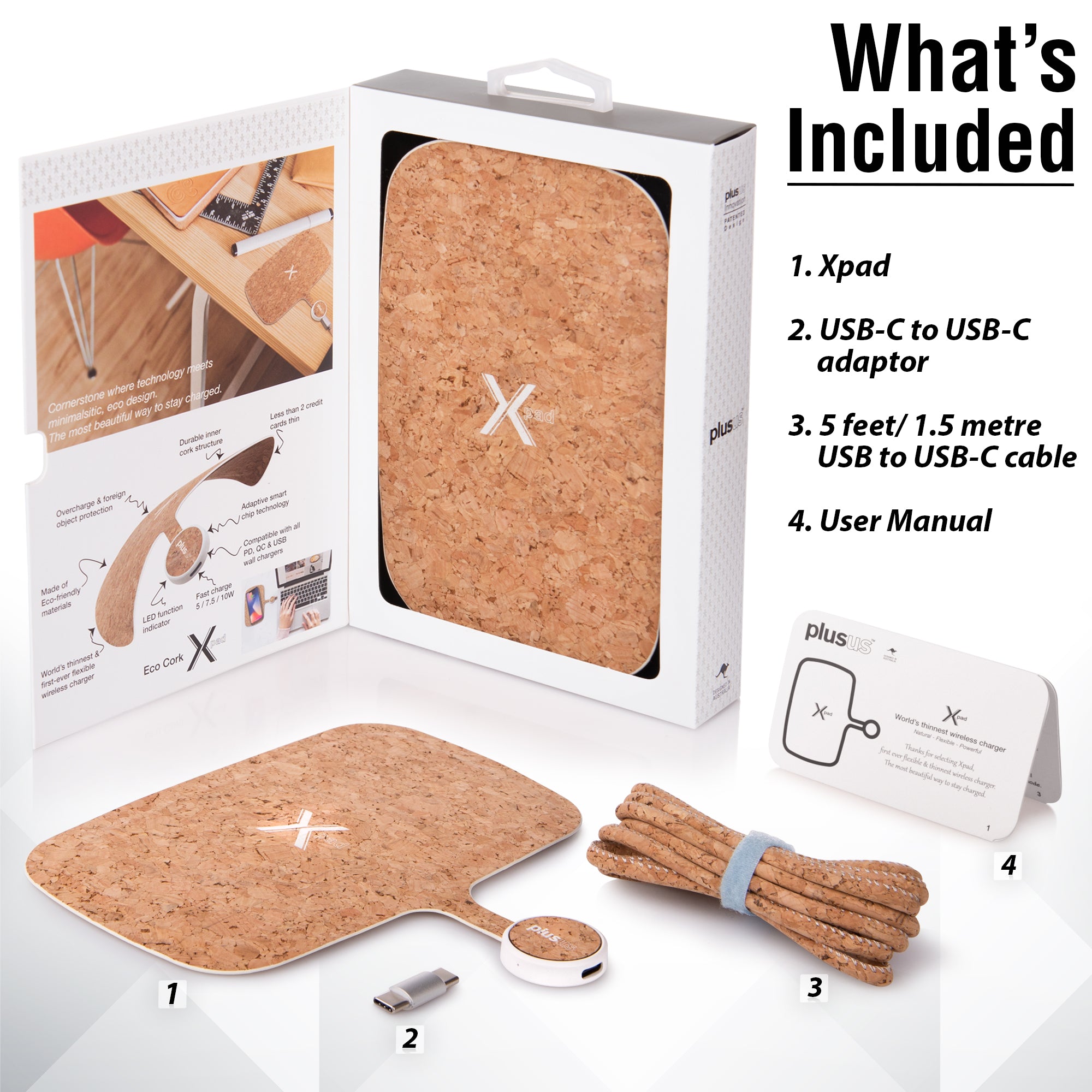 Xpad Wireless Charging Pad Eco Cork Plusus Com Au