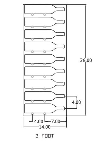 Fusion Wine Wall Rack (Label Out) - White Acrylic (9 - 27 Bottles)