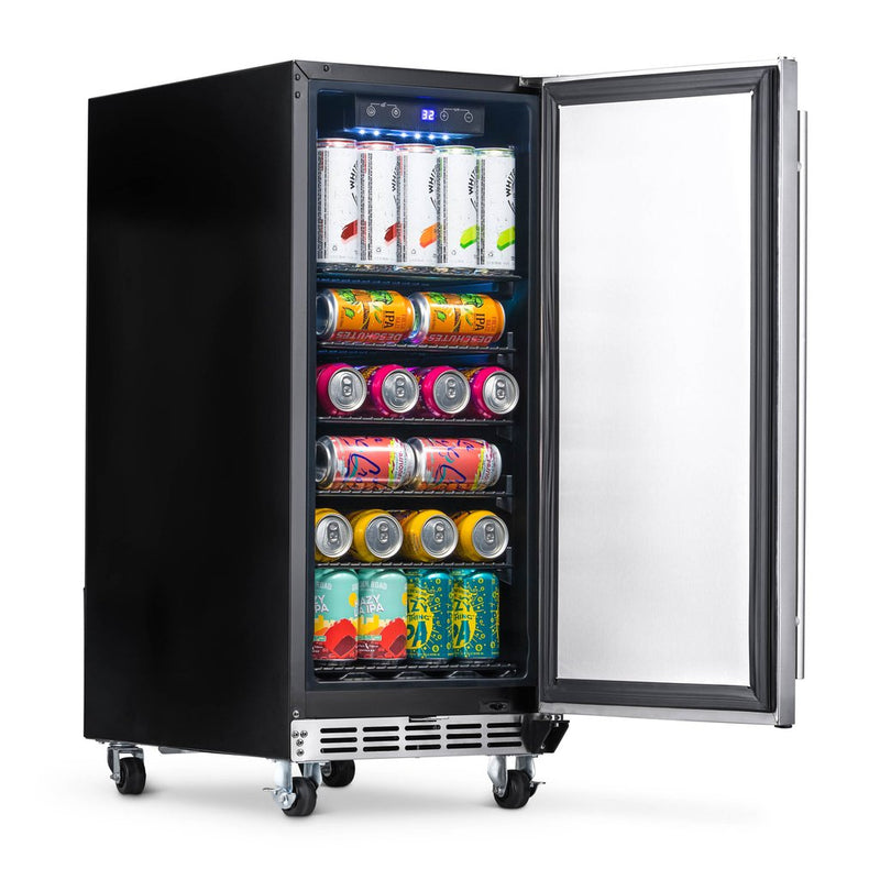 NewAir 15â Built-in 90 Can Outdoor Beverage Fridge in Weatherproof Sta - Wine Cooler Collection