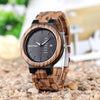 Montres en bois date automatique couple et unisexe