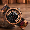 Montres en bois date automatique couple et unisexe