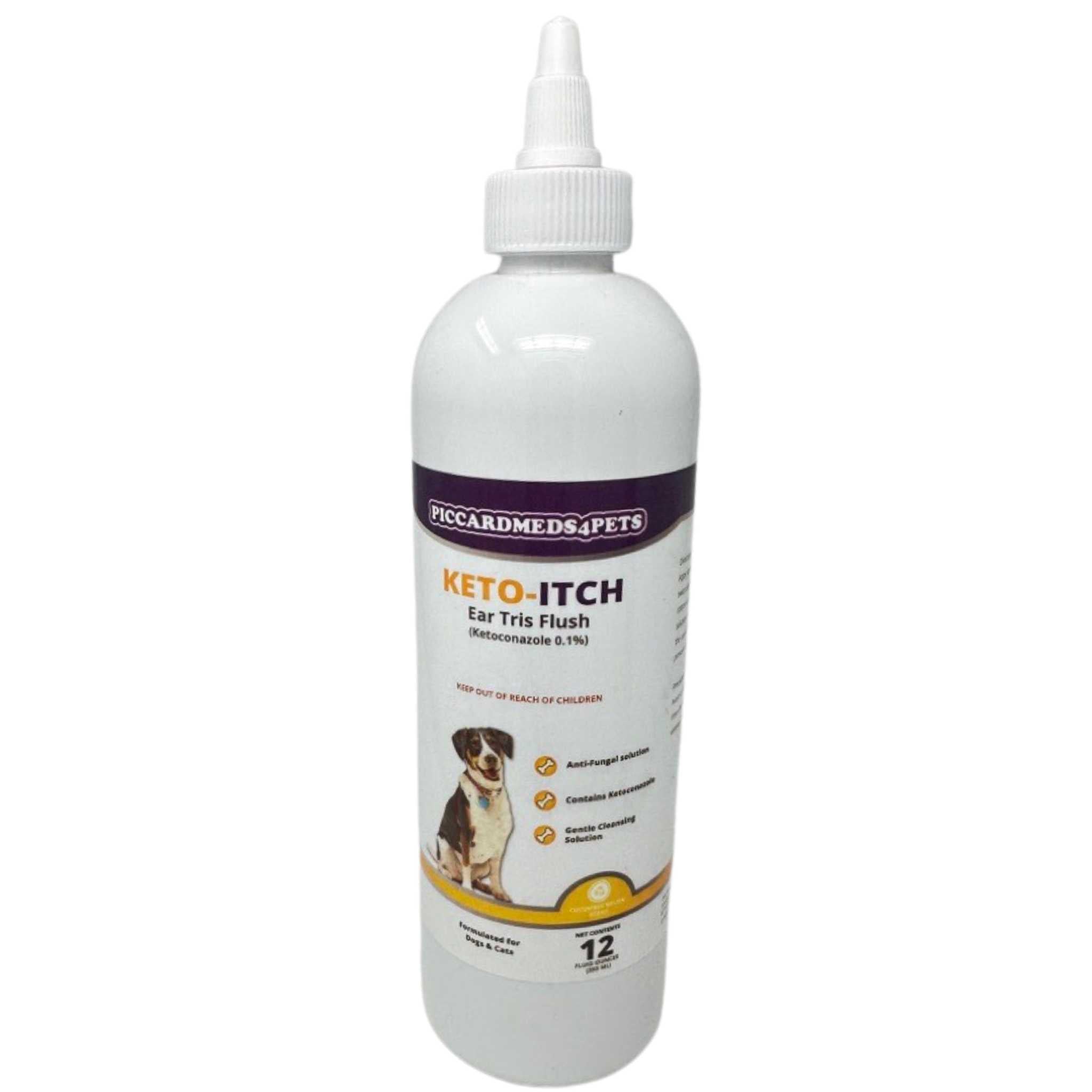 Piccardmeds4pets Keto-Itch Anti-Fungal Ear Flush Keto 1% 12 oz.