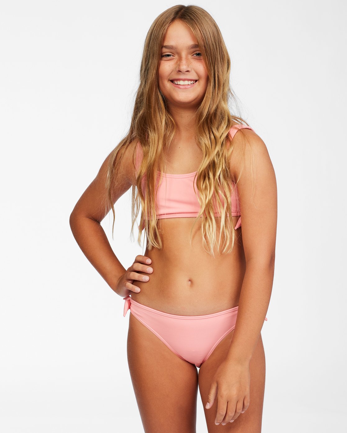 Pink Palms, Long Sleeve Swimsuit For Girls