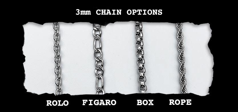 Different types of jewelry chains