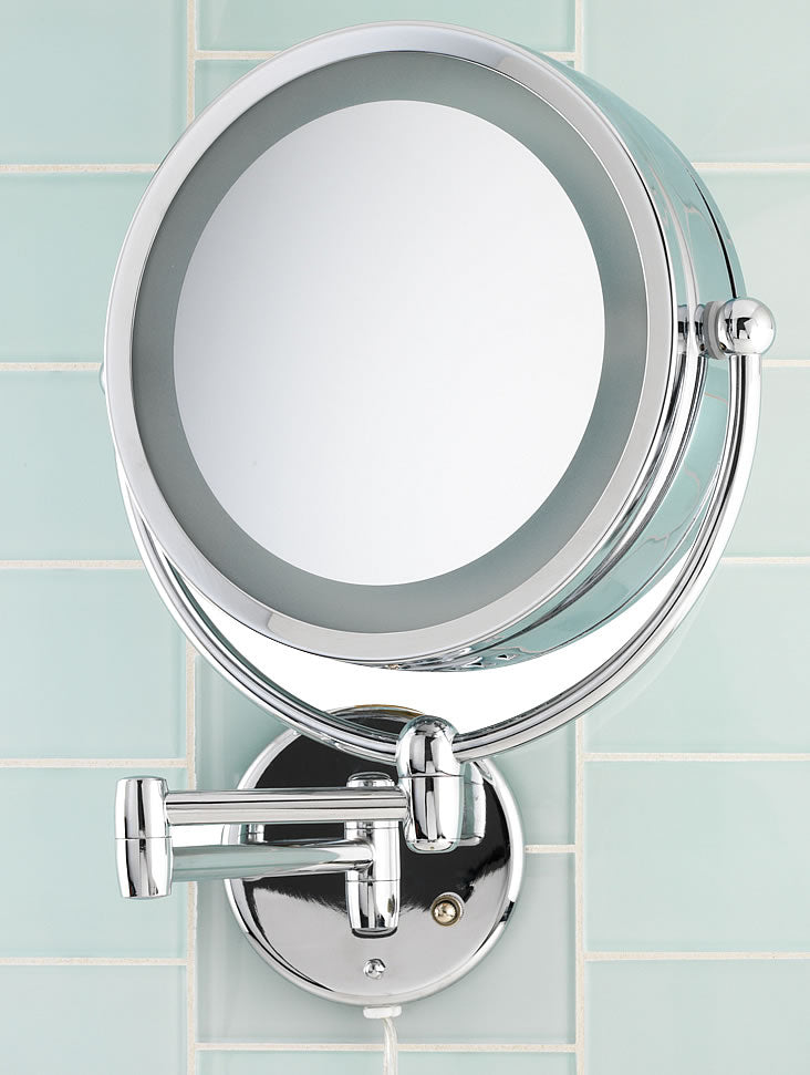 Danielle Creations 10x Reversible Dual-Light Plug-In LED Makeup Mirror D123