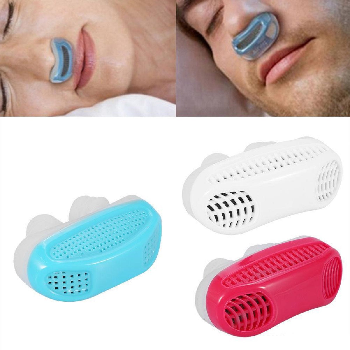 Anti-Snoring Sleep Apnea Nasal Device with Protective Case - Assorted Colors