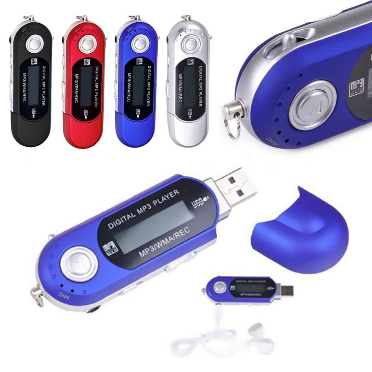 Mini Digital Mp3 Player With Usb Port Lcd Screen Assorted Colors