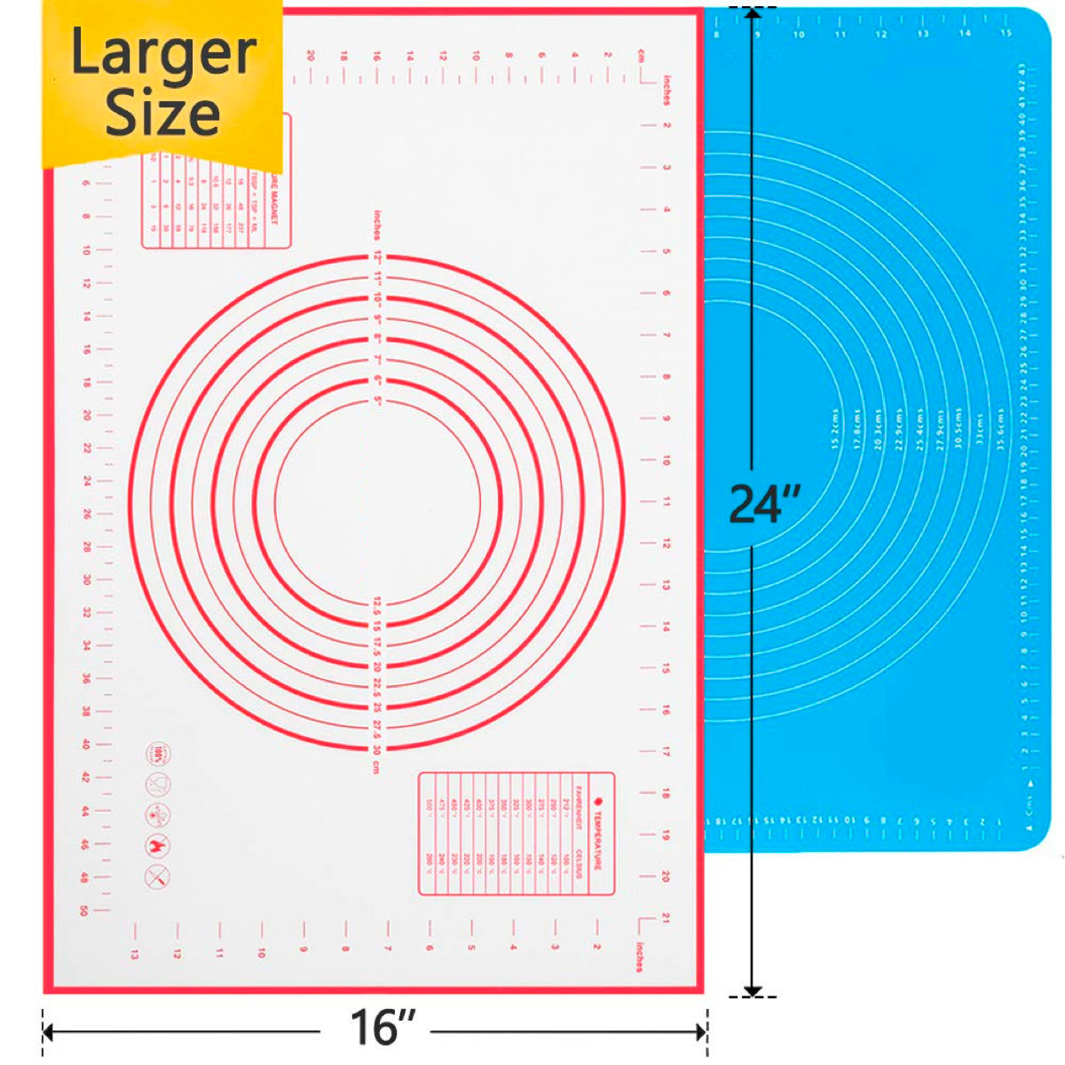 Large Silicone Pastry Mat Extra Thick Non Stick Baking Mat With