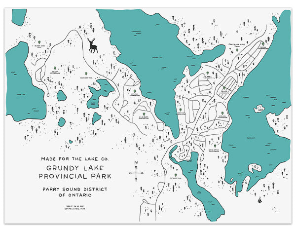 Kawartha Lakes East Screen Printed Map