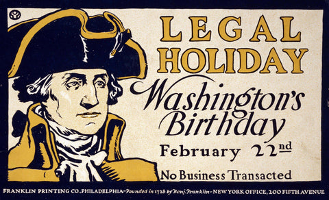 Vintage Washington's Birthday Announcement