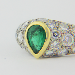 Platinum, Diamond and Emerald Ring - The Antique Guild