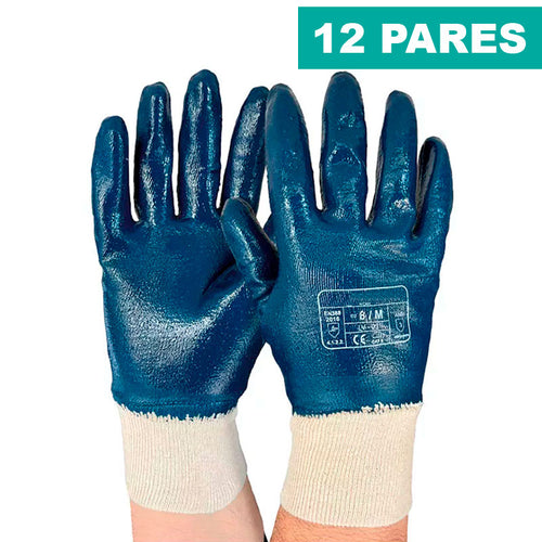 Luvas de Trabalho Reforçada em Algodão e Nitrilo LV-03 (12 Pares) – Bérrio  - Equipamentos de Limpeza Profissional