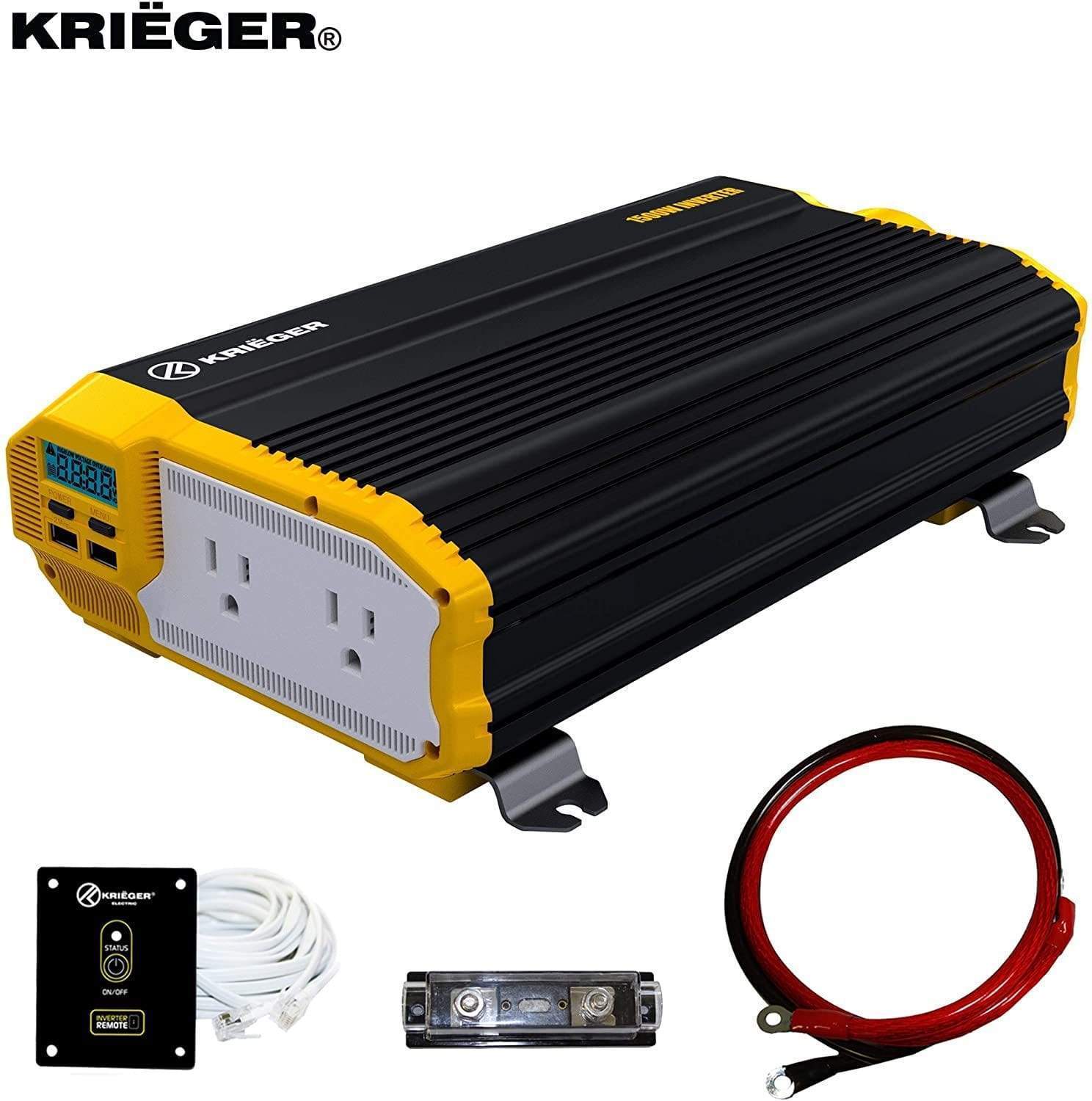 Refurbished KR1500 Krieger 1500 Watt 12V DC to 110V AC Power Inverter – 