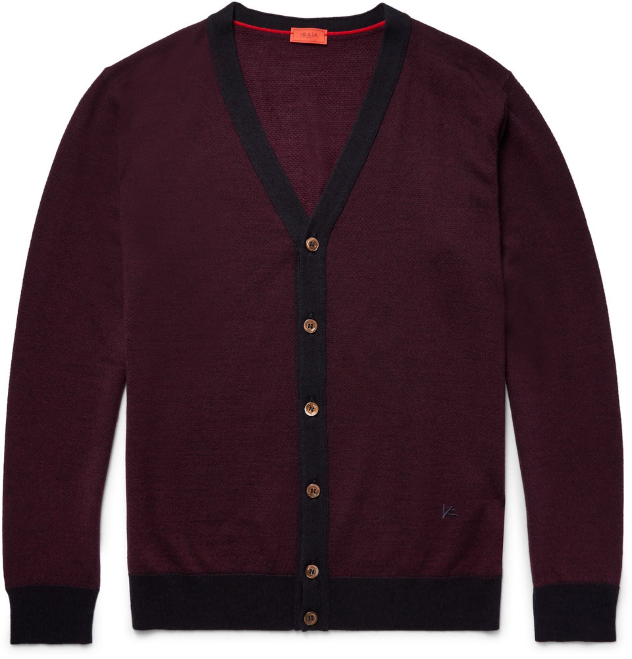 isaia-burgundy-cardigan