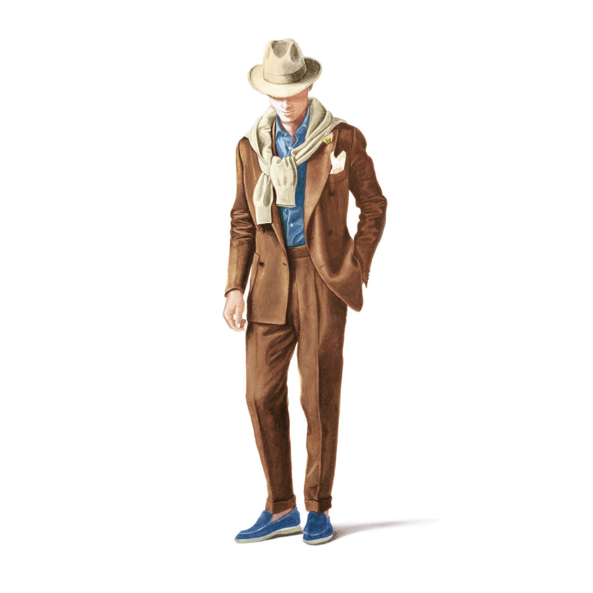 Loro Piana spring and summer 2016 brown double-breasted suit