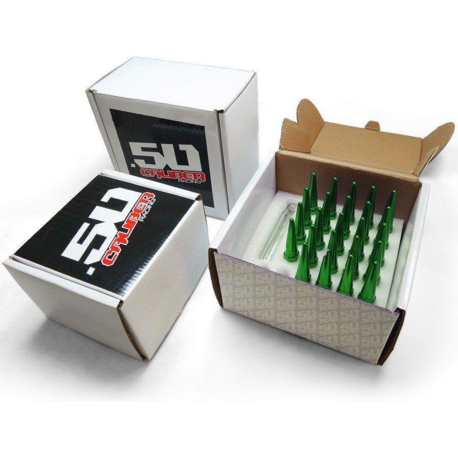 50 Caliber Racing 12 x 1.25mm Extended Point Lug Nuts (60 Degree Tapered Seat) Wheels