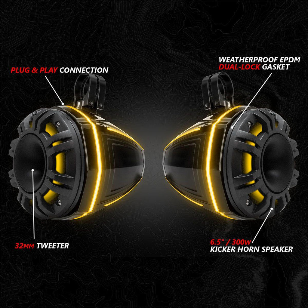 SSV Works Polaris RZR Pro Series Phase-6 K-Spec 5-speaker 1,400-watt system with JVC Audio