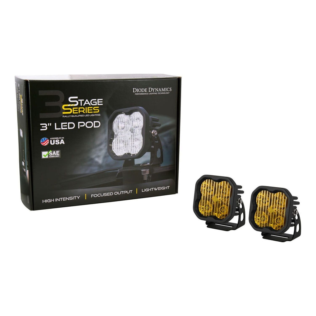 Diode Dynamics Stage Series 3" Yellow Pro LED Pods (pair) Lighting