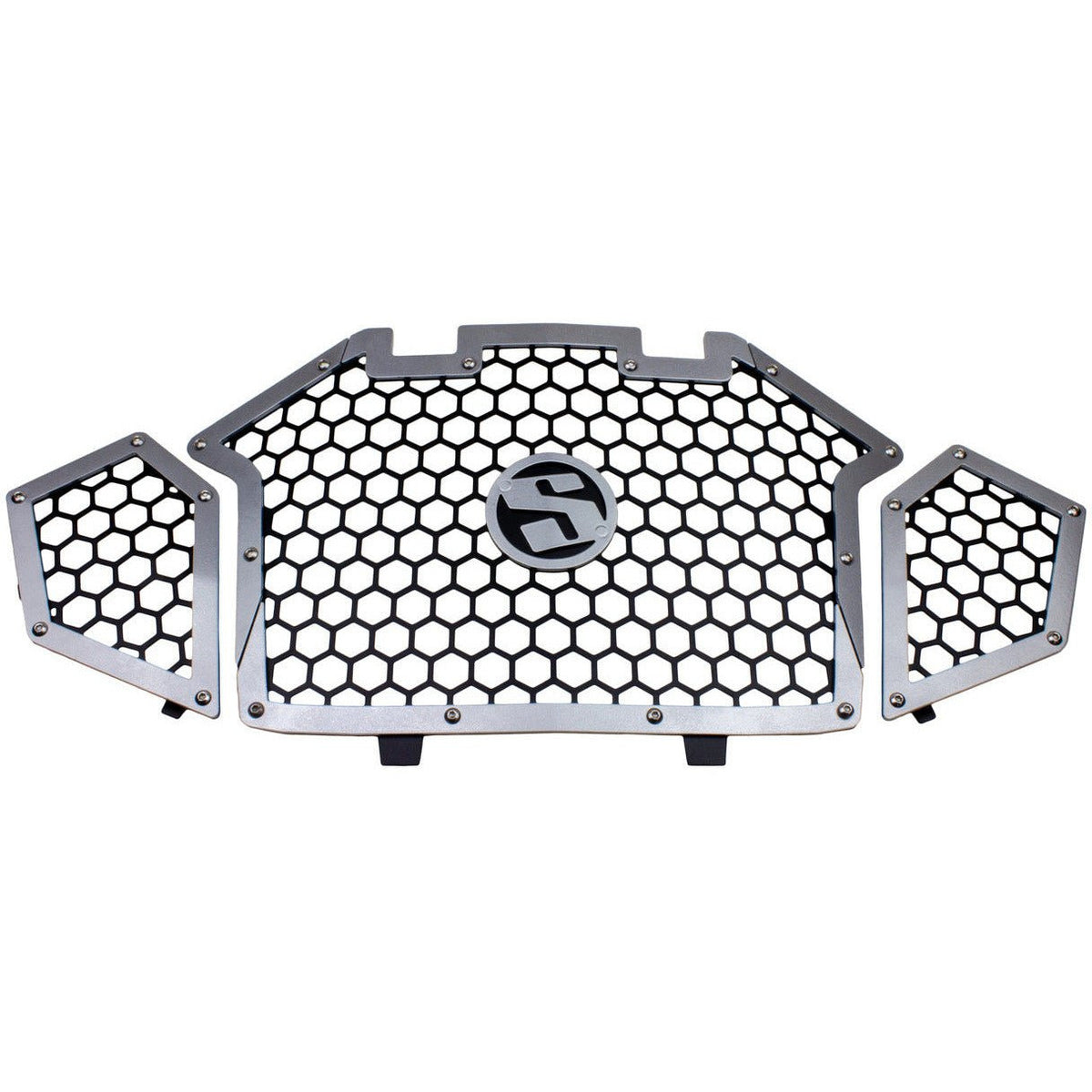 Black Steel Mesh Grille with Logo Badge for Polaris RZR