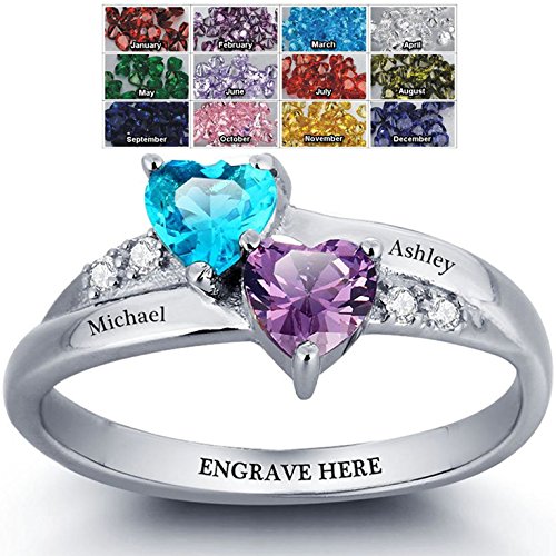 his and her birthstone promise ring