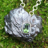 Faceted Moldavite and Meteorite Jewellery by Soto Collective. Sikhote Alin pendant