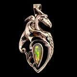 Dragon Totem silver pendant with Opal by Soto Collective. Animal Totem Jewellery, Spirit Animal Jewellery, Animal Totem pendant