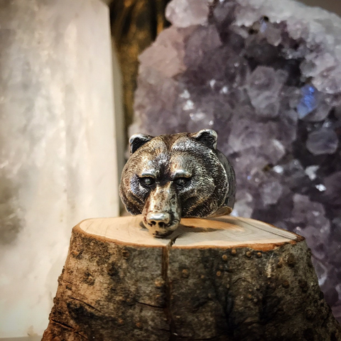 Bear Totem Silver Ring by Soto Collective. Animal Totem jewellery, Animal Totem ring, Bear Ring, Bear Jewellery