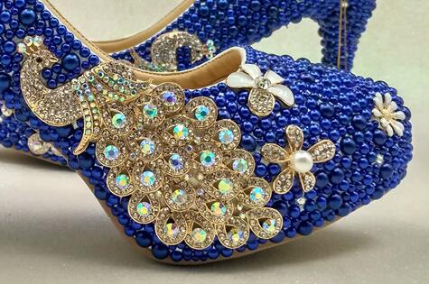 womens dress shoes blue