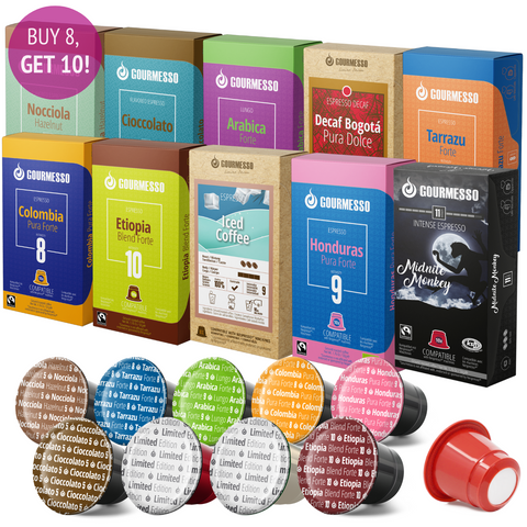 Gourmesso New Customer Special Buy 8 Get 10 Nespresso Compatible Pods