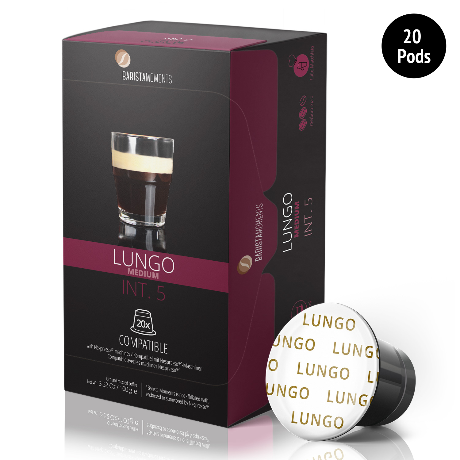 Image of Barista Moments - Lungo Medium - 20 Pods