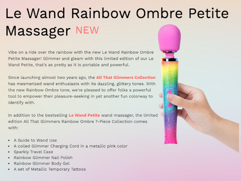 rainbow wand vibrator massager glimmer collection