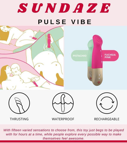 Sundaze thrusting g-spot vagina Vibe Pistachio or pink Pulsing, Stroking Tapping Vibrator Fun Factory