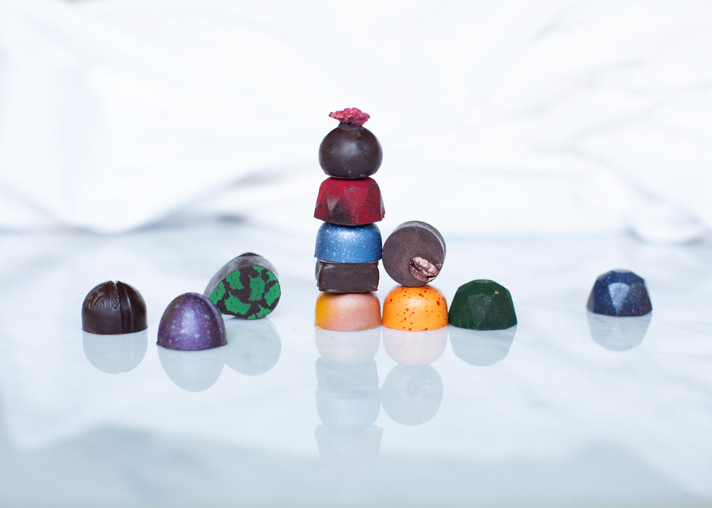 Artisan chocolates at chocolate + cashmere in Taos and Santa Fe