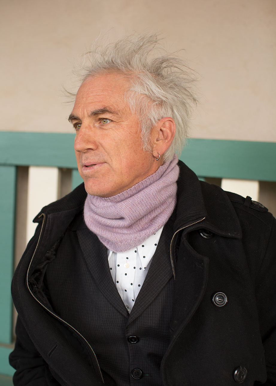 David Costanza in the Neck Gaiter by Golightly Cashmere at the Mabel Dodge Luhan House in Taos, New Mexico